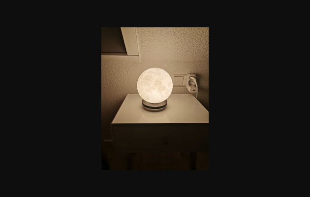 licht stand designer lithophan mond lampe by hababach download frei stl modell druckbares 3d modelle haushalt zuhause haus dekor prusa dekoration ikea 3d print model - Mito3D