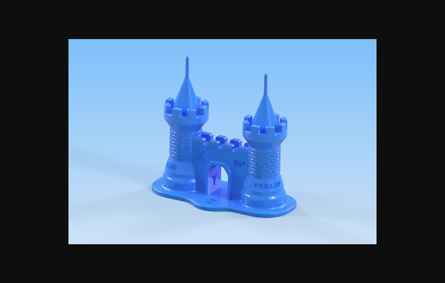 frill3d castello test stampa by disegni scarica gratuito stl modello printables com 3d modelli stampanti stampante calibrazione sporgenza testprint 3d print model - Mito3D