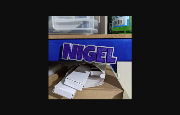 magnetic tag by nigel johnson download free stl model printablescom 3d models household kitchen sign fridgemagnet nametag shelforganiser 3dnametag 3d print model - Mito3D