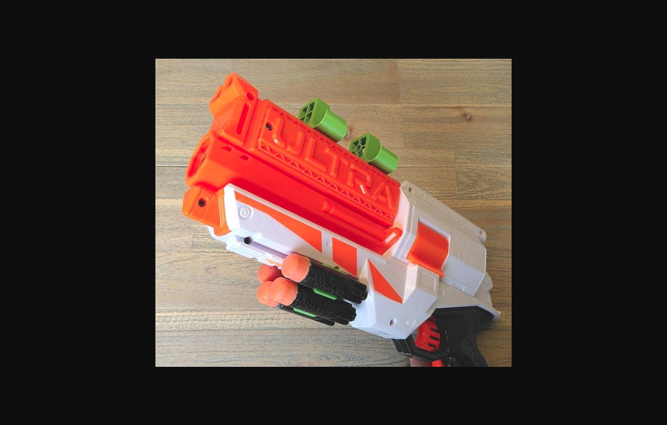 nerf ultra munitions titulaire soutien by gilles maître constructeur télécharger libre stl modèle imprimables com 3d modèles jouets jeux extérieur fusil chose universelle porte 3D print model - Mito3D