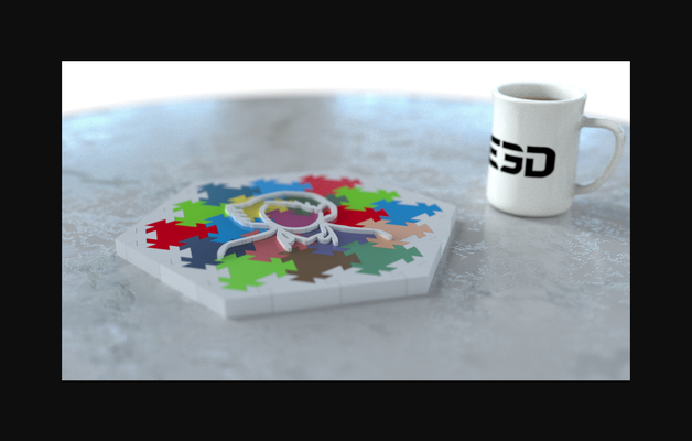 sanjay puzzle esadecimale by e3d scarica gratuito stl modello printables com 3d modelli arte design disegni fondazione sanjaymortimer 3d print model - Mito3D