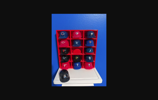 shadowbox to display mini plastic baseball helmets by layerworks download free stl model printablescom 3d models sports & outdoor parametric box league 3d print model - Mito3D