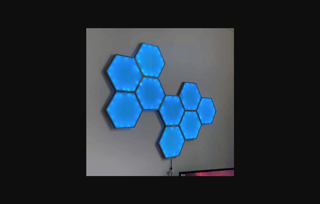 luz hexadecimal by impresión drsalot descargar gratis stl modelo imprimibles com 3d modelos casa hogar decoración hexágono ligero led nanohoja 3d print model - Mito3D