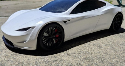 2020 Tesla Roadster Schattenkunst Designs download frei stl Modell Printablescom 3d Modelle Kunst Design Wagen Elektroauto Teslaroadster 3d print model - Mito3D
