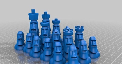 moai scacchi impostato tetralite Scarica gratuito stl modello printablescom 3d Modelli giocattoli Giochi tavola pezzi degli isola Pasqua 3d print model - Mito3D