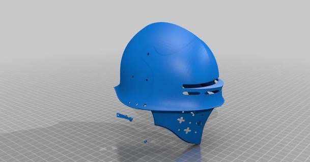 german sallet helmet concept jace1969 download free stl model printablescom 3d models costumes & accessories masks 3d print model - Mito3D