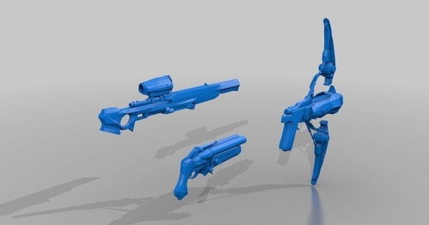 gears war poly weapons jace1969 download free stl model printablescom 3d models costumes & accessories props gearsofwar gow 3d print model - Mito3D