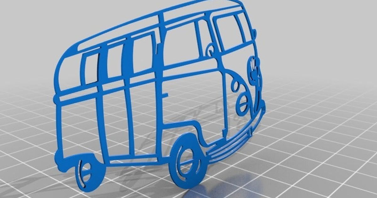 vw combi van mur art jace1969 Télécharger libre stl modèle imprimablescom 3d modèles conception 2d assiettes logos volkswagen 3D print model - Mito3D