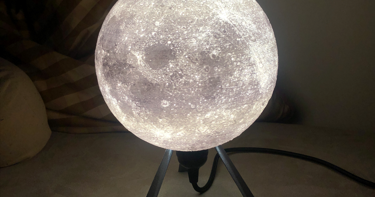 progettista litofania Luna lampada Franco deschner Scarica gratuito stl modello printablescom 3d Modelli domestico vita camera regalo luce notturna 3D print model - Mito3D