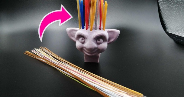 3d printed hair troll rayjizza download free stl model printablescom models hobby & makers organizers recycle reuse 3d print model - Mito3D