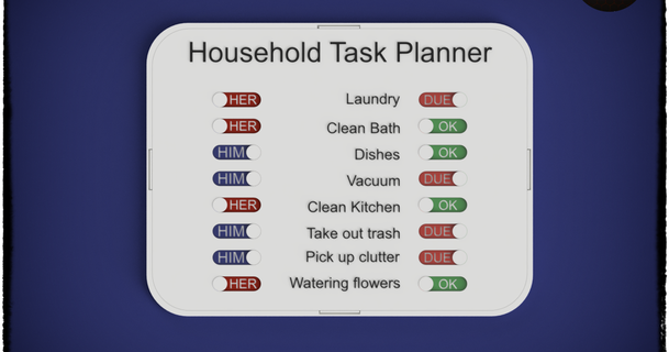 household task planner nils kal download free stl model printablescom 3d models kitchen cleaning couple organizer 3d print model - Mito3D