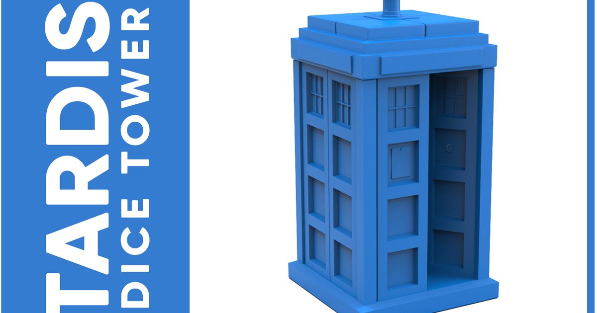 tardis dice tower walker studio works download free stl model printablescom 3d models toys & games board tadris 3D print model - Mito3D