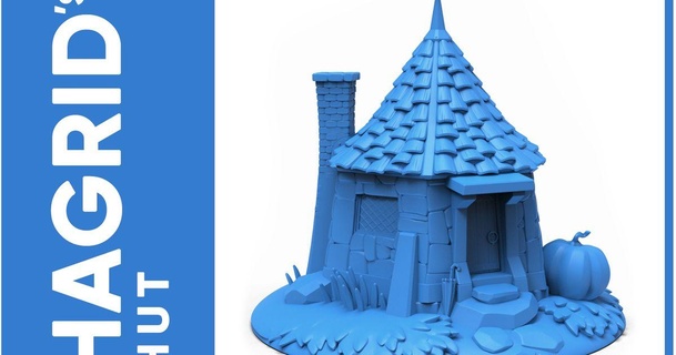 Hagrids Hütte Modell Gehhilfe Studio funktioniert download frei stl Printablescom 3d Modelle Kunst Design Skulpturen Harry Töpfer Spielzeug Hagrid 3d print model - Mito3D