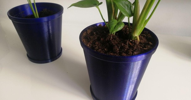 plante pot + attaché base assiette raqique Télécharger libre stl modèle imprimablescom 3d modèles Ménage Extérieur jardin fleur planteur 3d print model - Mito3D