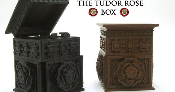 tudor rose box secret lock loubie3d download free stl model printablescom 3d models toys & games puzzles brain-teasers carved interactiveart 3d print model - Mito3D
