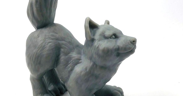 lobo apoya gratis cachorro esculpir loubie3d descargar stl modelo imprimiblescom 3d modelos Arte diseño esculturas lindo soporte cachorros 3d print model - Mito3D