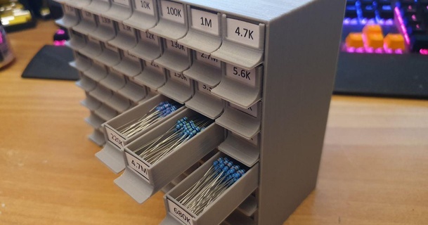 resistore Conservazione cassetti stratos Vasilà Scarica gratuito stl modello printablescom 3d Modelli passatempo creatori organizzatori cassetto elettronica organizzatore 3d print model - Mito3D
