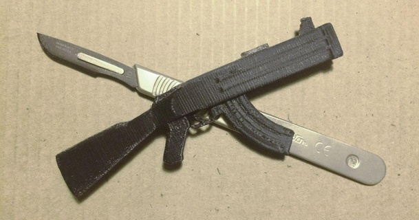 ak47 bisturí espada cubierta carcasa funda franco deschner descargar gratis stl modelo imprimiblescom 3d modelos casa oficina Kalashnikov remezclar 3d print model - Mito3D