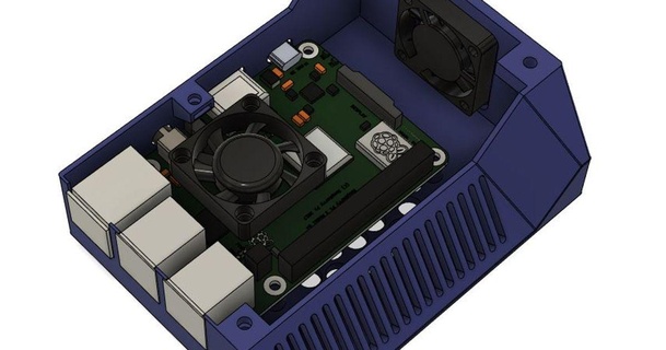caso funda frambuesa pi 3 b+ 2x 28mm ventilador Rudi descargar gratis stl modelo imprimiblescom 3d modelos pasatiempo hacedores electrónica 3d print model - Mito3D