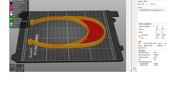 resistancecovid rc4 - prusa protective face shield rc1 rc2 rc3 rc31 easy fixation & rotation tesla3dlabs download free stl model printablescom 3d models healthcare medical tools 3d print model - Mito3D