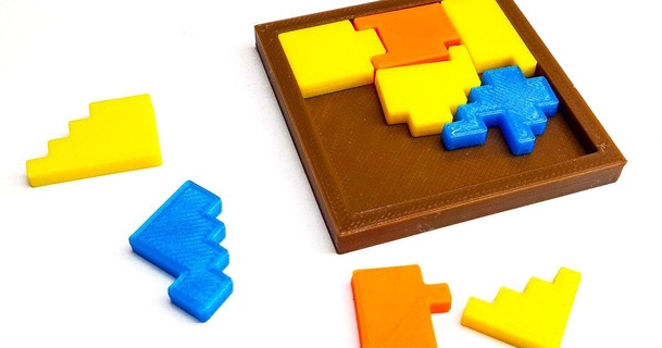 square puzzle 9pcs - brain teaser creative minerx download free stl model printablescom 3d models toys & games puzzles brain-teasers brainteaser 3d print model - Mito3D