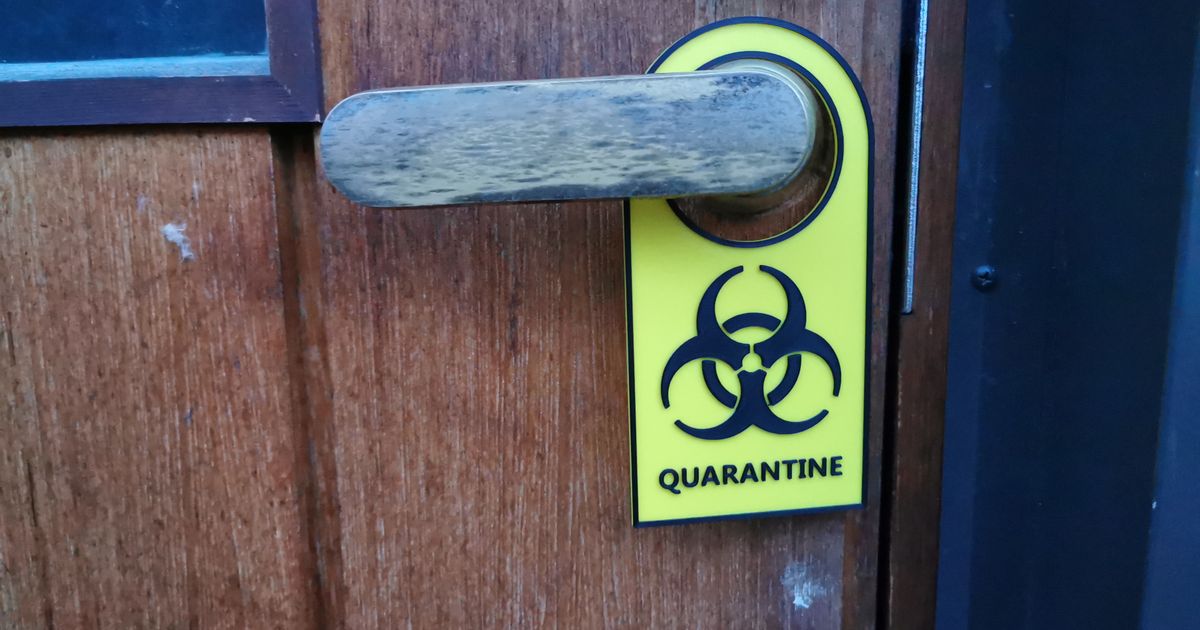 quarantine sign door handle matten79 download free stl model printablescom 3d models art & design designs corona tag 3D print model - Mito3D