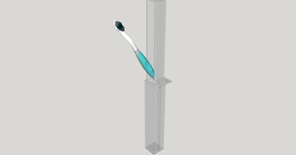 hygienic toothbrush holder - square based lmb download free stl model printablescom 3d models household bathroom hygiene toothbrushholder 3d print model - Mito3D