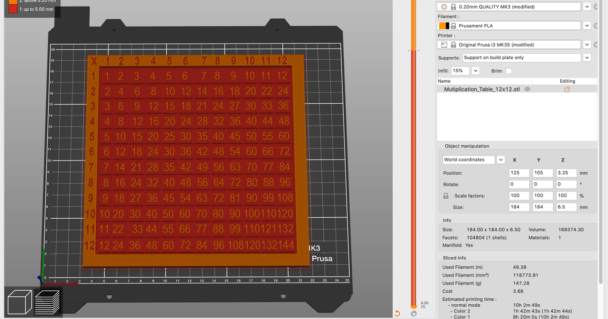 12x12 Multiplikation Diagramm mocodroid download frei stl Modell Printablescom 3d Modelle Lernen Mathematik 3D print model - Mito3D