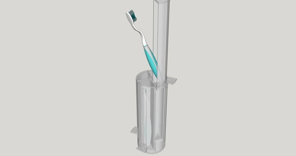 hygienic toothbrush holder - lmb download free stl model printablescom 3d models household bathroom hygiene storage toothbrushholder 3d print model - Mito3D