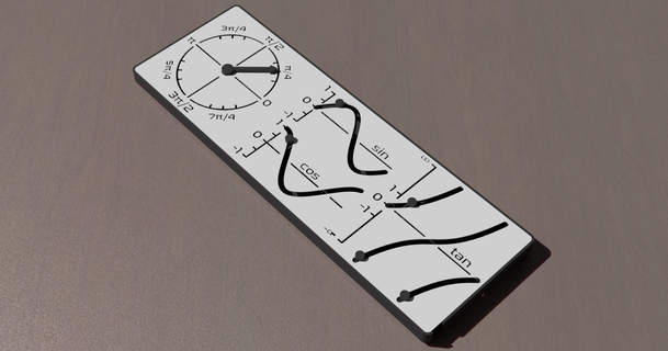 mechanical unit circle trigonometric functions devin ho download free stl model printablescom 3d models learning math angle cosine gear geometry 3d print model - Mito3D