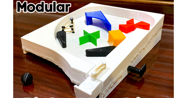 fully functional & modular pinball machine ffampm rem download free stl model printablescom 3d models toys games board interactive launcher 3d print model - Mito3D