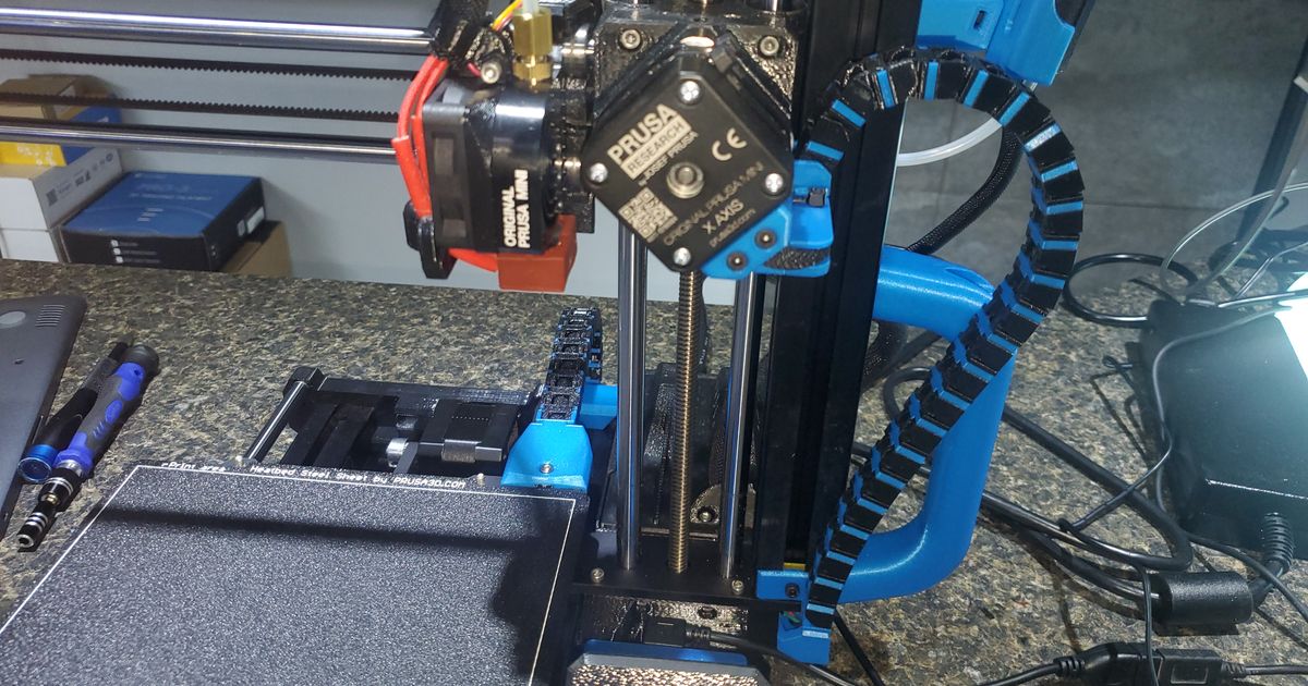 Prusa mini + kablo zincirler x axis motor ısı yatağı subtle3d indir Bedava stl model printablescom 3d modeller yazıcılar yükseltmeler zinciri Zincir 3D print model - Mito3D