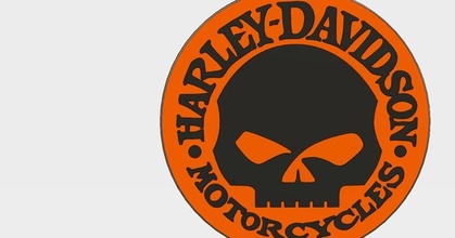 2 color Harley Davidson simbólico kenkay descargar gratis stl modelo imprimiblescom 3d modelos Arte diseño 2d platos logos 3d print model - Mito3D