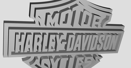 Harley Davidson plaque handell Télécharger libre stl modèle imprimablescom 3d modèles art conception wall mounted motocyclettes 3d print model - Mito3D
