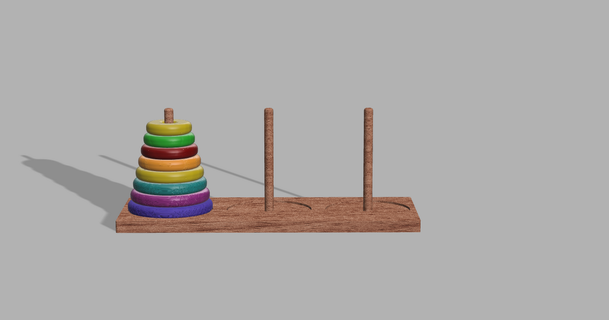 tower hanoi puzzle 3dprintedgr download free stl model printablescom 3d models toys & games board boardgame fun 3d print model - Mito3D