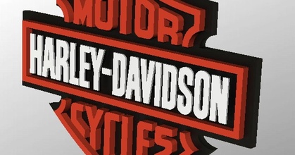 Harley Davidson placa 2 handell baixar livre stl modelo printablescom 3d modelos arte Projeto 2d pratos logotipos 3986 1122 3074 214 3933 3d print model - Mito3D