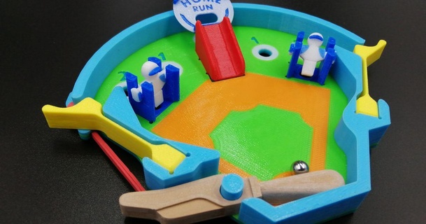 baseball flipper rayjizza Scarica gratuito stl modello printablescom 3d Modelli giocattoli Giochi tavola palla gioco tavolo campo 3d print model - Mito3D