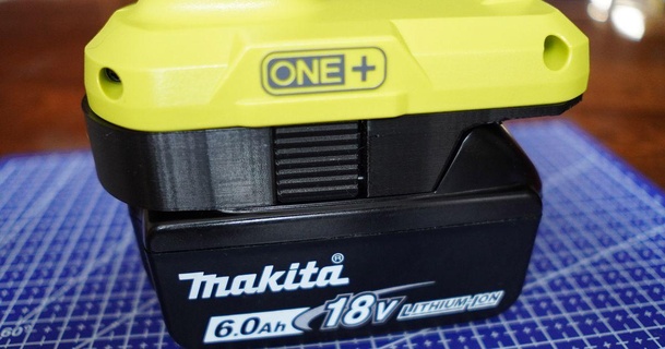 proper 18v makita ryobi battery adapter alex download free stl model printablescom 3d models hobby & makers tools autodeskfusion360 batteryadapter fusion360 3d print model - Mito3D