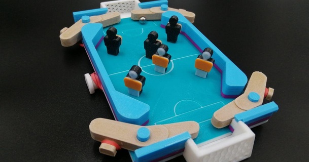fútbol pinball rayjizza descargar gratis stl modelo imprimiblescom 3d modelos juguetes juegos pelota rodamiento juego mesa 3d print model - Mito3D
