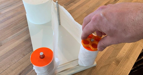 Toilette Papier Lage Teiler Prusa mmu2s Spule Inhaber Nickbaxter download frei stl Modell Printablescom 3d Modelle Haushalt Badezimmer Toilettenpapier Lagenteiler 3d print model - Mito3D