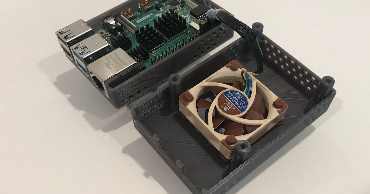 frambuesa pi 4 ventilador caso funda apoya rtc colgs3b descargar gratis stl modelo imprimiblescom 3d modelos pasatiempo hacedores electrónica noctua raspberrypi 3D print model - Mito3D