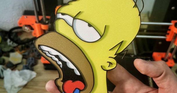 Homère visage Couleur mmu ncsandor Télécharger libre stl modèle imprimablescom 3d modèles art conception 2d assiettes logos Simpsons 3d print model - Mito3D