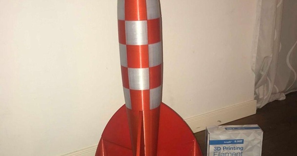 lata foguete franco baixar livre stl modelo printablescom 3d modelos brinquedos jogos veículos tintina Kuifje 3d print model - Mito3D