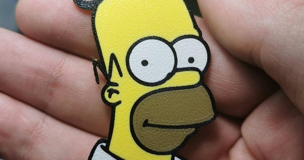 Homère visage Couleur porte clés pauvres l'homme mmu ncsandor Télécharger libre stl modèle imprimablescom 3d modèles art conception 2d assiettes logos Simpsons 3d print model - Mito3D