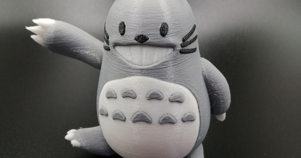 Totoro multimatériau rayjizza Télécharger libre stl modèle imprimablescom 3d modèles art conception sculptures ghibli mmu mmu2s voisin studio Ghibli 3d print model - Mito3D