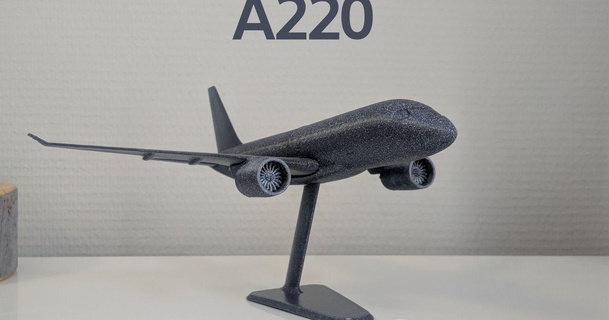 Airbus a220 100 1 144 clerc Télécharger libre stl modèle imprimablescom 3d modèles jouets Jeux Véhicules avion jet passager 3d print model - Mito3D