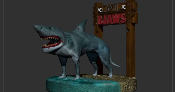tiburón perro leonardo dorado descargar gratis stl modelo imprimiblescom 3d modelos Arte diseño esculturas alto 3d print model - Mito3D