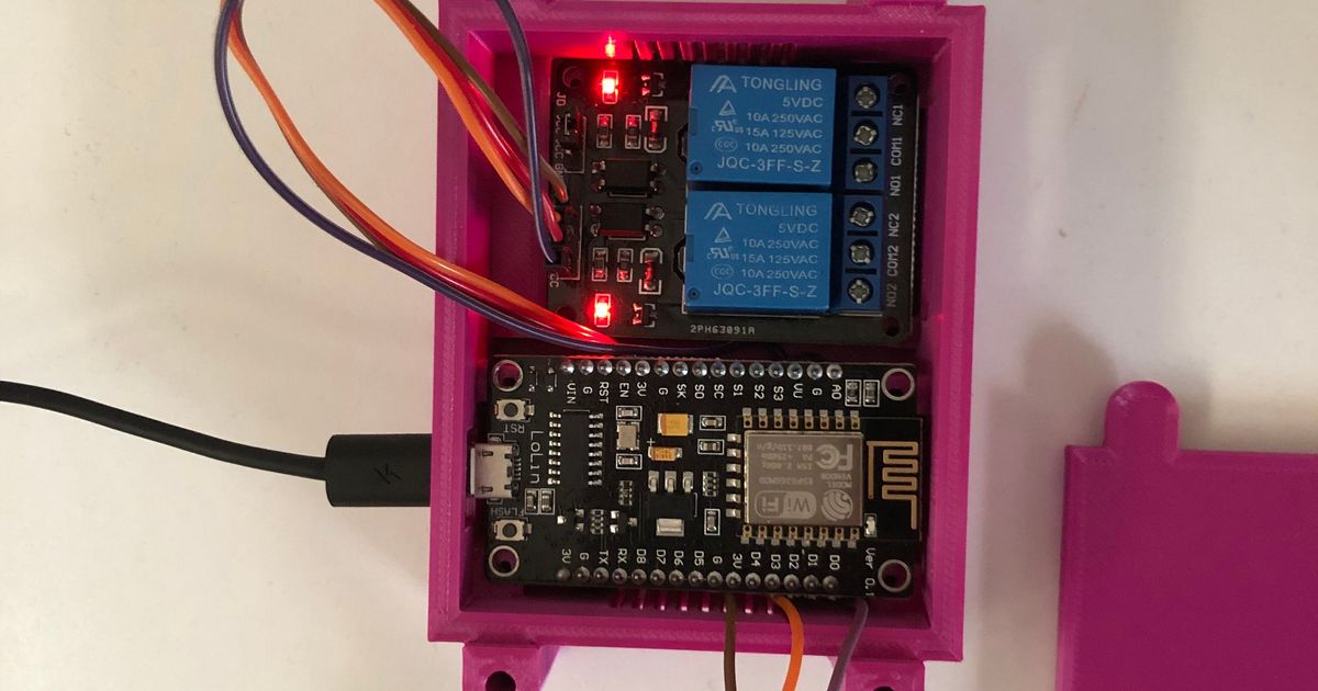 nodemcu v3 esp8266 doble relé case2 hálito descargar gratis stl modelo imprimiblescom 3d modelos pasatiempo hacedores electrónica esp8266case esp8266v3 3D print model - Mito3D