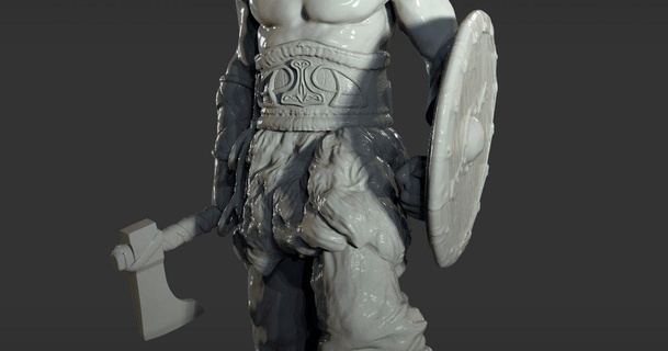 barbarian miniature marcusrochaart download free stl model printablescom 3d models art & design sculptures 3d print model - Mito3D