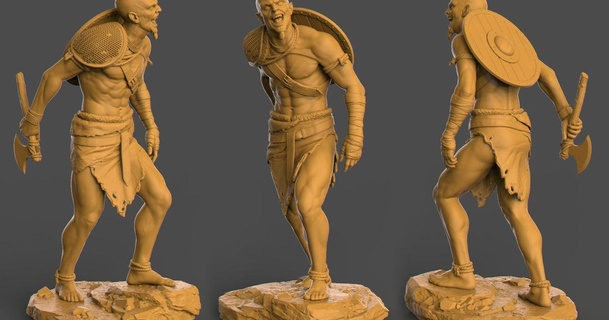 demonwarrior minta download free stl model printablescom 3d models art & design sculptures character demon detailed sculpting warrior 3d print model - Mito3D